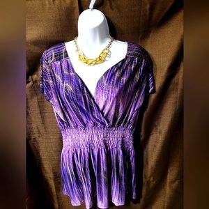 Women's PURPLE AND Gold blouse by Ace Fashion . Size 3X